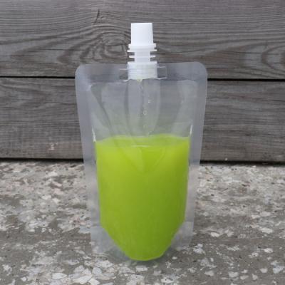 China Custom Printed Moisture Proof Food Grade Reusable Holder Up Clear Plastic Drinks Spout Liquid Pouch For Wine Juice Beverage Milk for sale