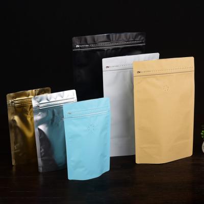 China Good Selling Food Grade Moisture Proof Coffee Stand Up Pouch Packaging Bag With Valve Zipper For Coffee Bean Tea Nuts Pack for sale