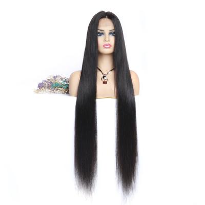 China Silky Straight Natural Hairline Original Virgin Hair Straight Lace Wig Cuticle Aligned Hair Full Lace Wig for sale