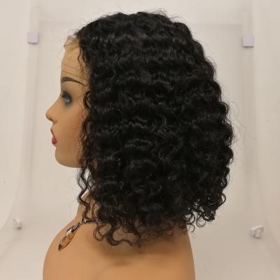 China Free Shipping Curly Bob Wigs For Black Women 180% Density 4x4 Closure Straight Bob Wig Virgin Brazilian Human Hair Wig for sale