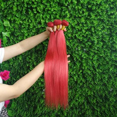 China Wholesale Silky Straight Peruvian Hair Wave Hair Bundles Red Color Body Wave Straight 100% Virgin Cuticle Aligned Hair for sale