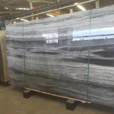 China High Quality Heat Resistance The Milky Way Wood Grain Marble Slab for sale