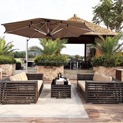 China Waterproof PE Rattan Outdoor Beach Furniture Wicker Sofa Sets Outdoor Furniture for sale