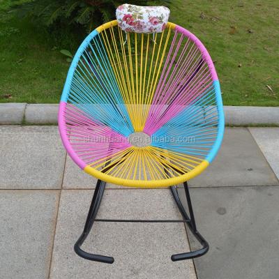 China Water Proof Hot Sale Egg Chair Cheap Peacock Rattan Chair Outdoor Rocking Wicker Chair For Adult for sale