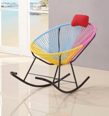 China Water Proof Outdoor Colorful Round Rattan Egg Shaped Baby Rocking Chair for sale