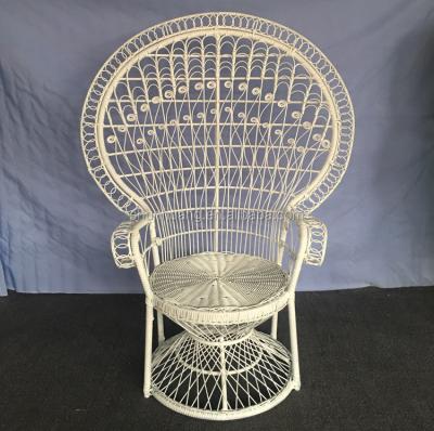 China Water Proof White Color Princess Peacock Chairs Natural Color Rattan Wicker Chairs for sale