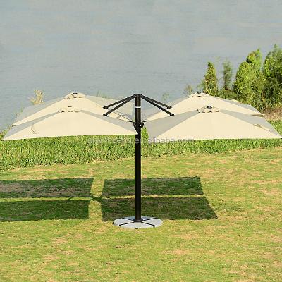 China Modern Outdoor Hotel Furniture Garden Use Parasol With 4 Side Square Shape for sale