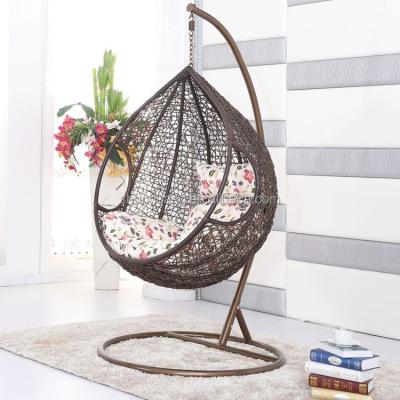 China Leisure Style Outdoor Rattan Hanging Swing Chair Hammocks Swing Egg Chair for sale