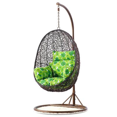 China Leisure Style Simple PE Rattan Chair Swing Chair Egg Rattan Hanging Chair for sale