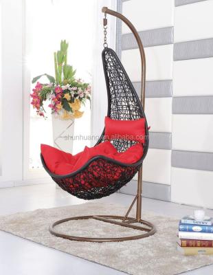 China Leisure Style Outdoor Hanging Maple Leaf Chair Swing Rattan Chair Rattan Furniture for sale