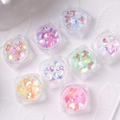 China TSZS 2021 Japanese Style Mix Size Candy Color Friendly Aurora Nail Art Heart Decoration Rhinestone for sale