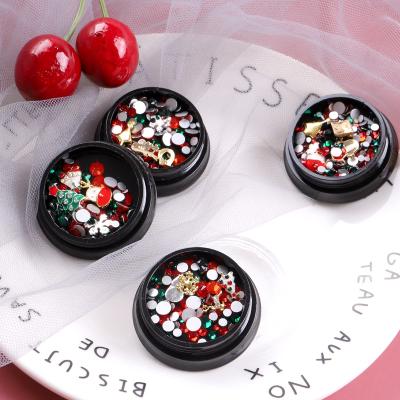 China Hot Selling Christmas Friendly Winter TSZS Nail Art Mixed Design Rhinestone Metal Charm Decorations Suppliers for sale