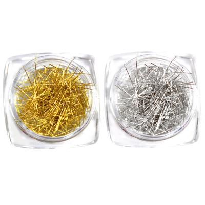 China Wholesale Thin Metal Charm Stick 3D Metal Nail Art Decoration TSZS Gold Sliver Metal Charm Accessories for sale