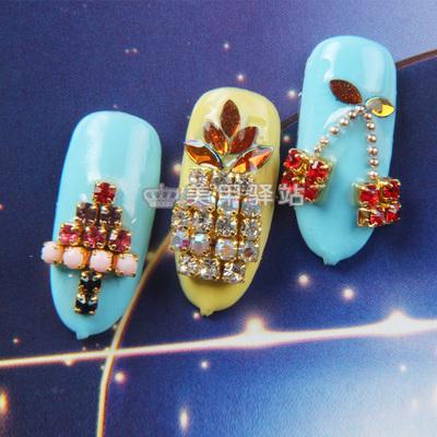 China Easy Apply And Remove Free Colorful Rhinestone 3d Metal Nail Art Decoration Art Supply Samples Many Designs for sale