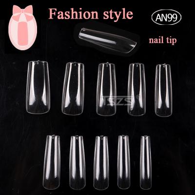 China TSZS Design Long Coffin Nails Clear ABS Nails 500pcs Full Cover Fake Nail Artificial Nails For Nail Salons for sale