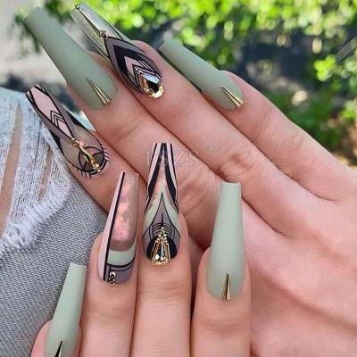 China Square TSZS 2019 Wholesale Price Acrylic Nails 500 Pcs Full Cover Transparent Natural White Artificial Nail Tips for sale