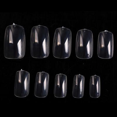 China Factory Square TSZS Nature Factory Full Coverage ABS Acrylic Nails Professional Wholesale Transparent Active Gel Nail Art for sale