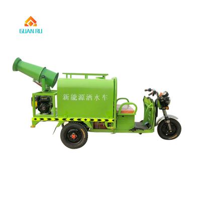 China Building Material Shops Driving Electric Water Mist Fog Cannon Dust Collection Sprinkler Cart for sale