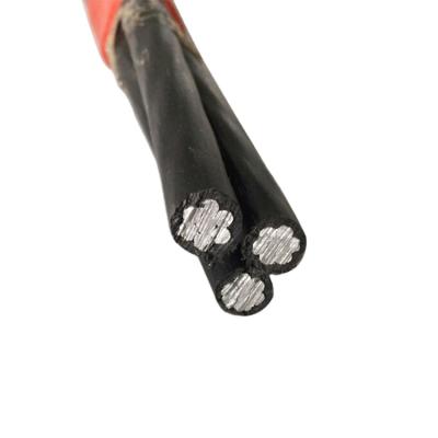 China Overhead construction 0.6/1kv cable al/xlpe PVC insulated conductor druplex 16mm 25mm aluminum ABC cable for sale