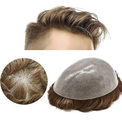 China Cheap Factory Price Natural Wave Toupee For Men Natural Hairline Hair Pieces 100% Mens Hair Toupee Hairpiece for sale