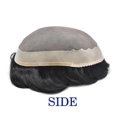 China 100% Indian Custom Mono Lace Hair Pieces Natural Hairline Hairpiece Hairpiece For Men for sale