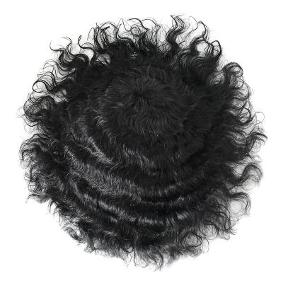 China Hot Selling 100% Indian Hair Manufacture Toupee Hair Braided Afro Wigs For Black Men for sale