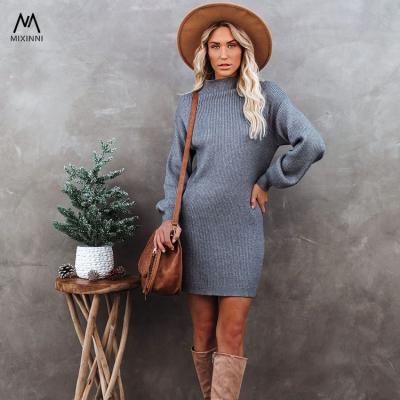 China MXN SF1125 Breathable Round Neck Basing Knitted Sweater, Temperament Commuter Ladies Sweater Women Dress, Long Elegant Women Sweater for sale