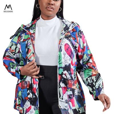 China MXN 1352 Viable Hoodies Long Sleeve Women's Tops, Fashion Trend Plus Size Women Hoodies, Printing Ladies Hooded Long Sleeve Jacket for sale