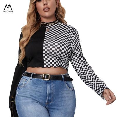 China Tops 1170, MXN Viable T-shirt Custom Clothing Women's Tops Fashion Plus Size Quilting For Women, Sexy Navel Women's Long Sleeve T-shirt for sale