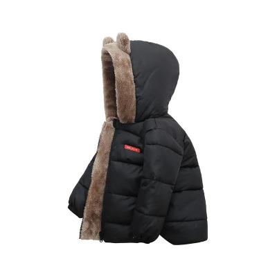 China Hooded Jacket Boys Girls Kids Warm Clothes Baby Kids Plus Faux Fur Winter Thick Cotton Clothes WT05 for sale