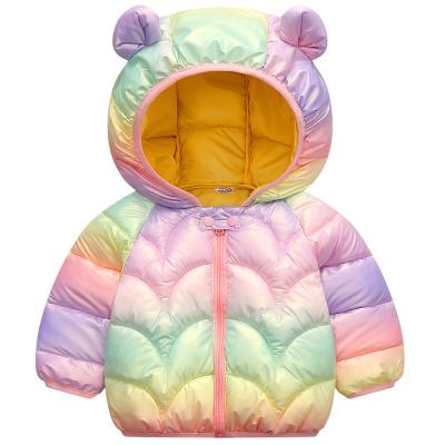 China Kids Baby Clothes Winter Girls Jacket Thick Zipper Clothing Waterproof Casual Iridescence WT09 for sale