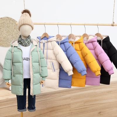 China Korean kids warm clothes with good quality boys short stripper down jacket solid girls thicken padded hooded WT18 for sale