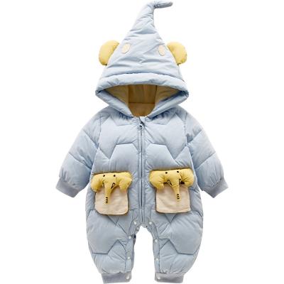 China Polyester/Cotton Winter Romper Hat Winter Warm Newborn Infant Baby Clothes Cute Style Kids Clothes Rompers For Kids for sale