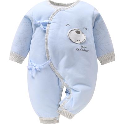 China Wholesale High Quality Newborn Baby Thickening Cartoon Clothes Warm Soft Baby Rompers For Winter BBN-130 for sale