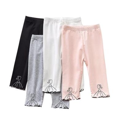 China Custom Made Toddler Girls Fashion Cotton Panties High Quality Cotton Breathable Kids Single Color Leggings Pants for sale