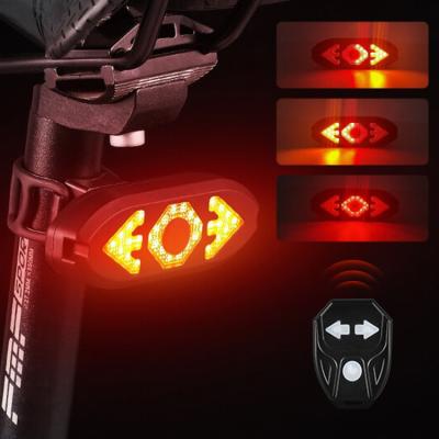 China OEM Bicycle Light Perfect Night Accessories Warning LED Smart Wireless Remote Control Bicycle Tail Riser Steering Light with Horn for sale