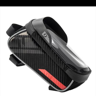 China 100% Outdoor Waterproof Mountain Bike Bicycle Riding Front Handlebar Bag Tube Frame Waterproof Recycling Top Bag Mobile Phone Holder for sale