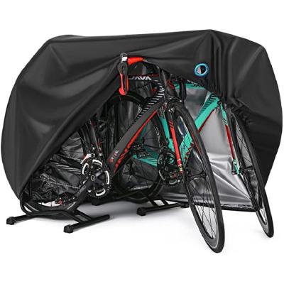 China Mountain Bikes Bike Cover for 2 or 3 Bikes Durable Easy Carry Outdoor Waterproof Garden Bicycle Cover with Keyhole for sale