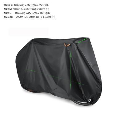 China Outdoor Weather Cover With Reflective Strap 190T Heavy Duty Nylon Dustproof Outdoor Bicycle Bike Cover With Keyholes And Storage Bag for sale