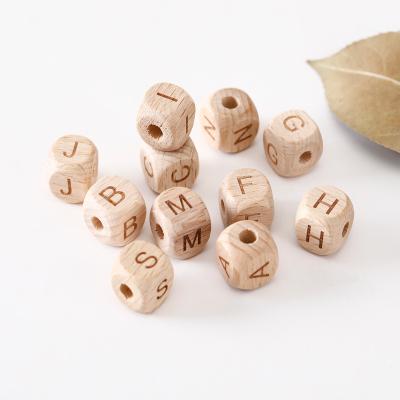 China DIY PLAY 2021 English letters beads cube kids educational gift natural beech wood without any coat of paint for sale