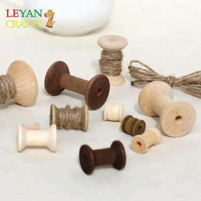 China Europe Wood Spools Tiny Wooden Sewing Spools For Crafts DIY Woodworking Supply Sewing Spools for sale