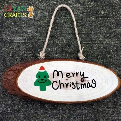 China Deco DIY Oval / Home Sweet Pine Log Slice For Christmas Decoration for sale