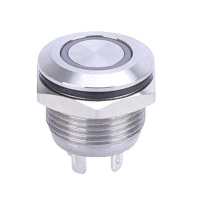 China Momentary Rotary Stainless Steel 22mm 1no1nc Ring Brass Nickel/Orange Green Purple Illuminated Blue White Red Led Button Light Switch for sale