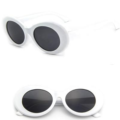 China Cheap Trendy Kurt Cobain Clout Thick Frame Sunglasses Fashion Retro White Oval Sunglasses Women for sale