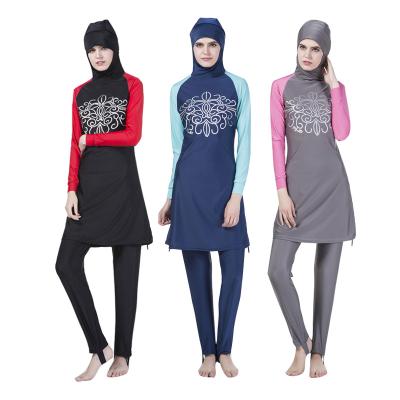 China 78%Chinlon 22%Spandex S-4XL European Size Hot Sale Turkey Long Sleeve Traditional Swimming Suit For Muslim Women for sale