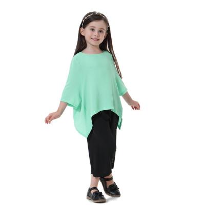 China 2019 Luxury Well Designed Bat Sleeve Tops And Pants Islamic Clothing For Southeast Asian Girl Dubai Kimono Arabic Kid Jubah Ramadan for sale