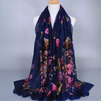 China Newcomer Online Wholesale Soft Soft Feeling 180*90CM Muslim Printed Hijab In Dubai Customized Pattern Veil Scarf for sale