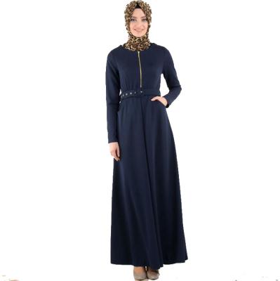 China Casual Elegant Design Muslim Abaya Waist Plain Tight Color in 2017 Long Sheath Arab Women Dresses for sale