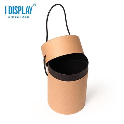 China BrownPaperCylinder Recyclable Kraft Paper Packaging BoxPacking Tube Paper T-Shirt for sale