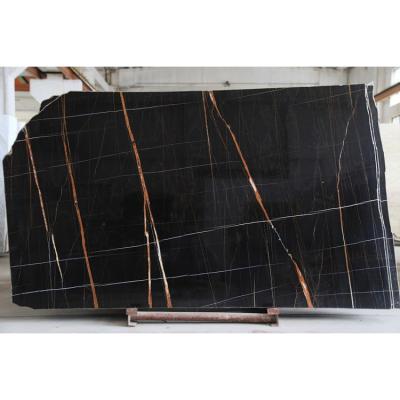 China Natural Black Marble for Exterior or Interior Decoration, Black and Gold Marble, Black Gold Laurent Port Laurent Marble for sale